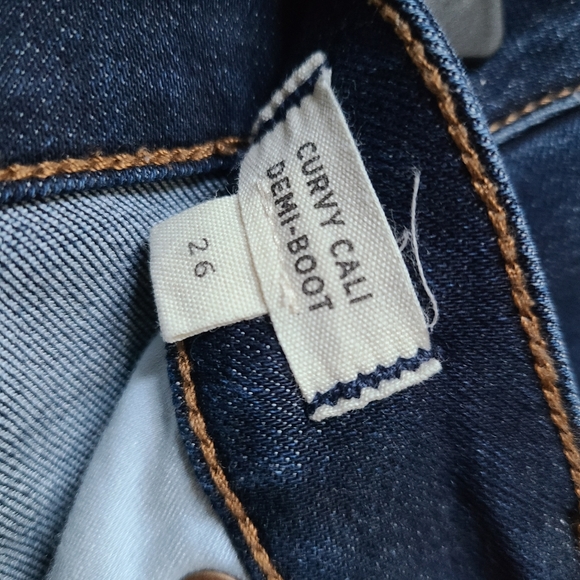 Kick Flare Madewell Curvy Cali Crop Demi-Boot Flare Stretch Jeans 26 Dark Wash - Picture 5 of 12